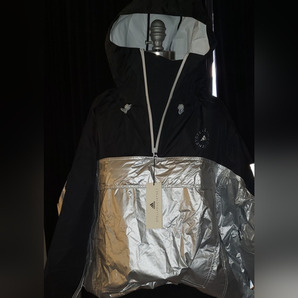 Adidas Stella McCartney black Silver windbreaker reflective Jacket - Picture 8 of 16
